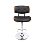 Artiss Wooden Gas Lift  Bar Stools - Black