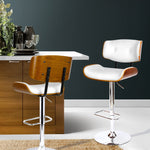 Artiss Wooden Gas Lift  Bar Stools - White