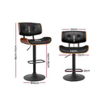 Artiss Kitchen Bar Stool Gas Lift Stool Chairs Swivel Barstool Leather Black x1