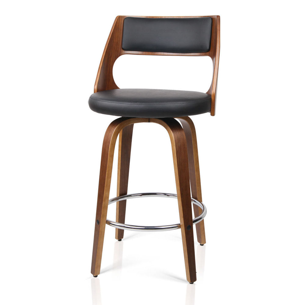 Artiss Set of 2 Wooden Bar Stools - Black