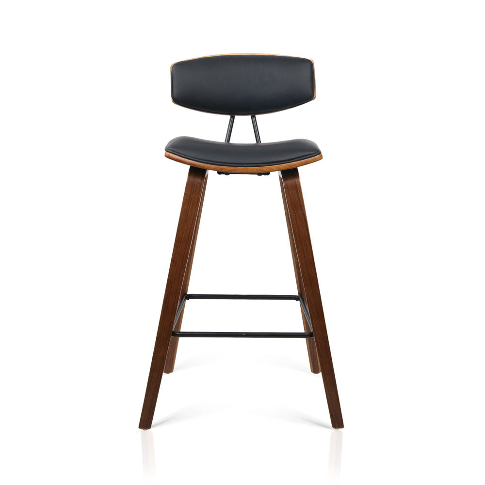Artiss Set of 2 PU Leather Bar Stools - Black