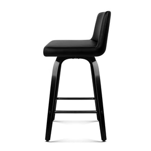 Artiss Set of 2 Wooden Bar Stool - Black