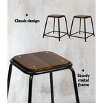 Artiss Set of 4 Pine Wood Bar Stools - Black