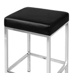 Artiss Set of 2 PU Leather Backless Bar Stools - Black