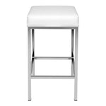 Artiss Set of 2 PU Leather Backless Bar Stools - White