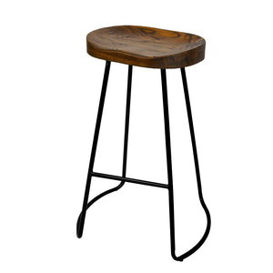 Artiss Set of 2 Wooden Backless Bar Stools - Black