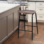 Artiss Set of 2 Wooden Backless Bar Stools - Black