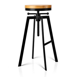 Artiss Adjutable Height Swivel Bar Stool - Black