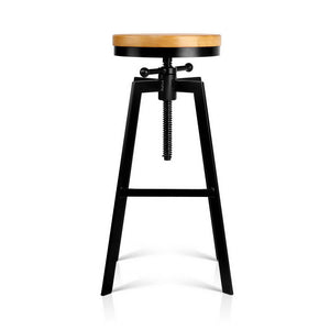 Artiss Adjutable Height Swivel Bar Stool - Black