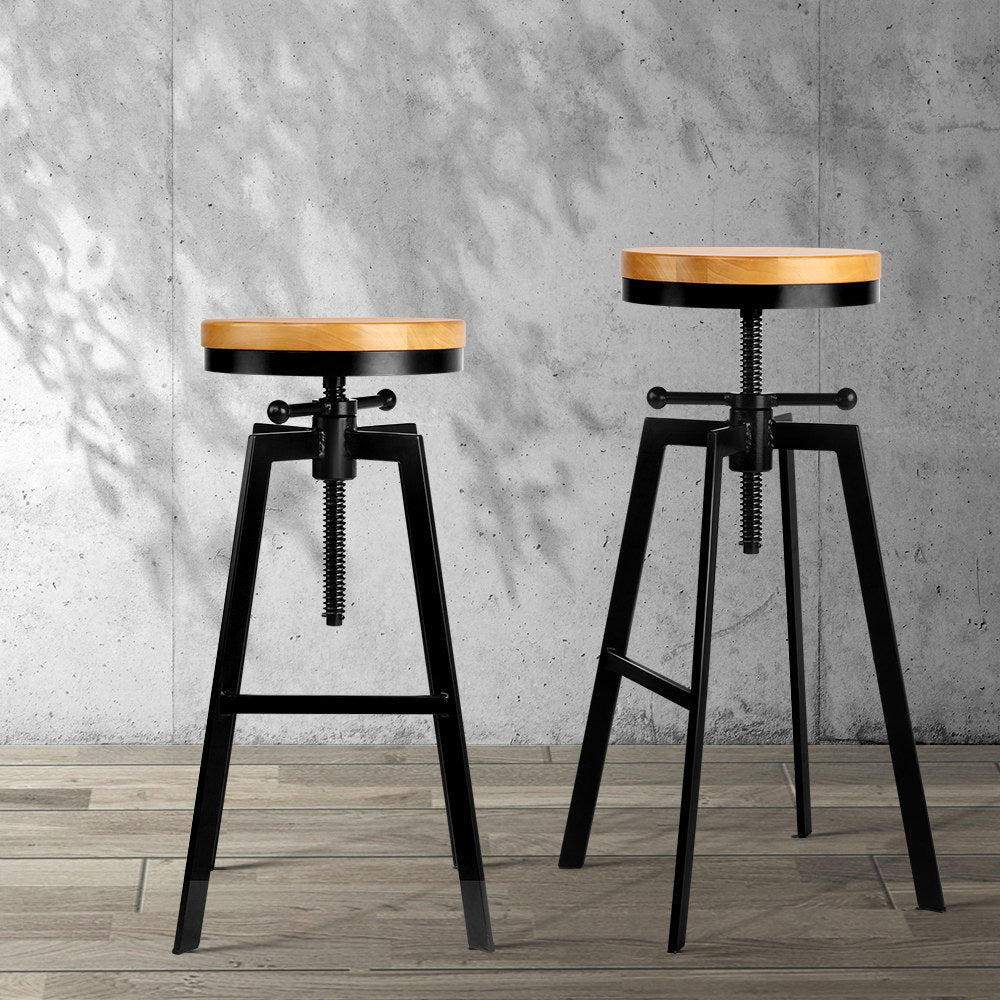 Artiss Adjutable Height Swivel Bar Stool - Black