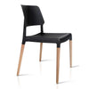 Artiss Set of 4 Wooden Stackable Dining Chairs - Black