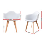 Artiss Set of 2 Replica Eames Dining Chairs - White