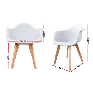 Artiss Set of 2 Replica Eames Dining Chairs - White