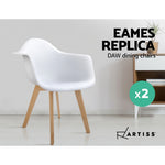 Artiss Set of 2 Replica Eames Dining Chairs - White