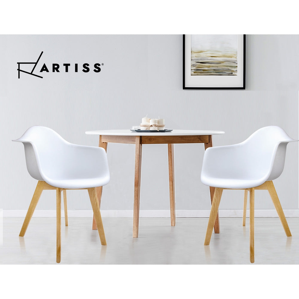 Artiss Set of 2 Replica Eames Dining Chairs - White