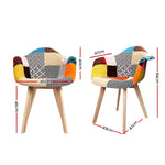 Artiss Set of 2 Fabric Dining Chairs