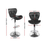Artiss Set of 2 PU Leather Bar Stools - Black