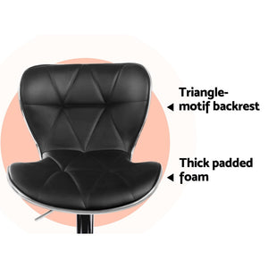 Artiss Set of 2 PU Leather Bar Stools - Black