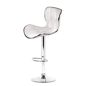 Artiss Set of 2 PU Leather Bar Stools - White