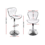 Artiss Set of 2 PU Leather Bar Stools - White