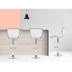 Artiss Set of 2 PU Leather Bar Stools - White