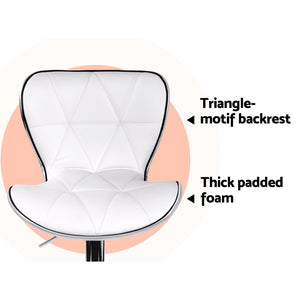 Artiss Set of 2 PU Leather Bar Stools - White