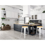 Artiss Set of 2 Bamboo Backless Bar Stools - White