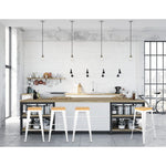 Artiss Set of 2 Bamboo Backless Bar Stools - White