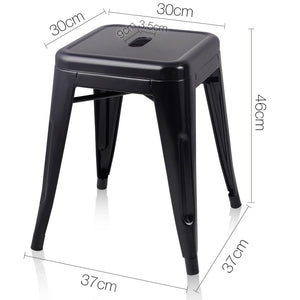 Artiss Set of 4 Metal Backless Bar Stools - Black