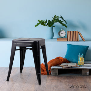 Artiss Set of 4 Metal Backless Bar Stools - Black