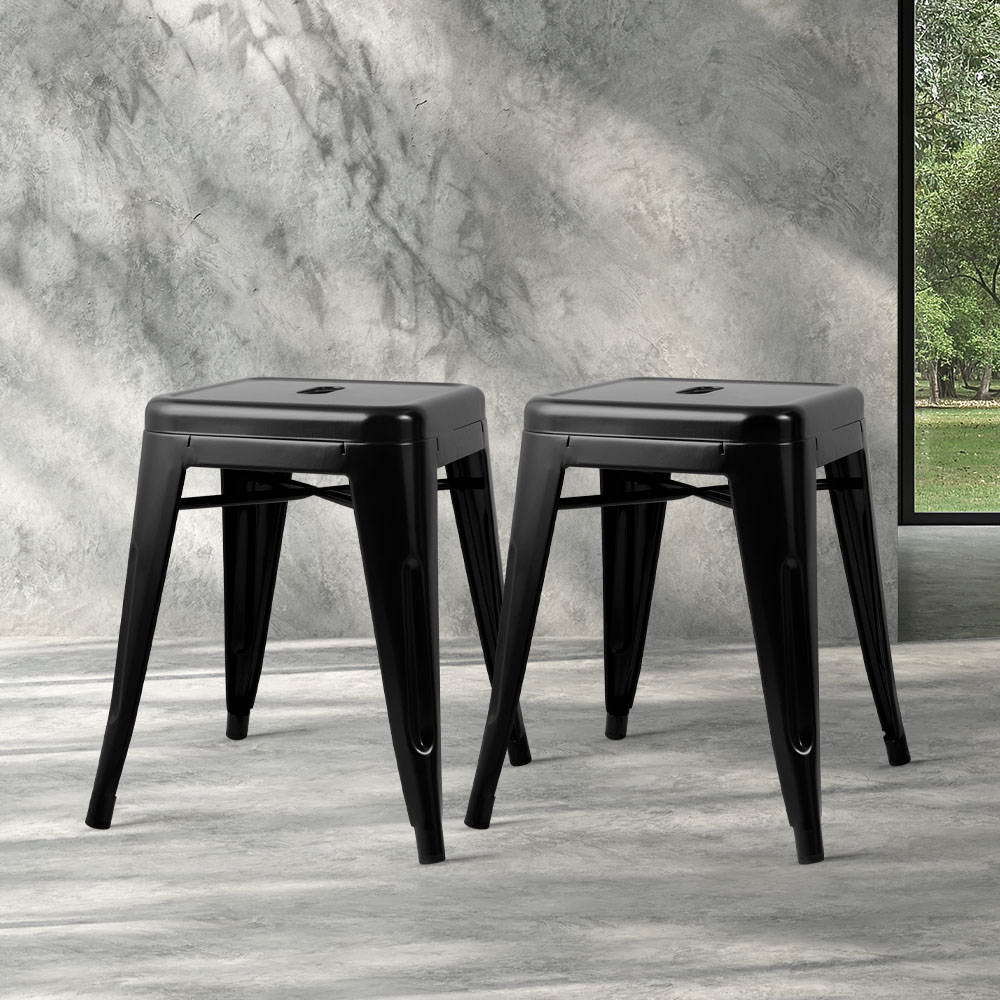 Artiss Set of 4 Metal Backless Bar Stools - Black