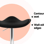 Artiss 2x Gas Lift Bar Stools Swivel Chairs Leather Chrome Black