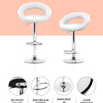 Artiss 2x Gas Lift Bar Stools Swivel Chairs Leather Chrome White