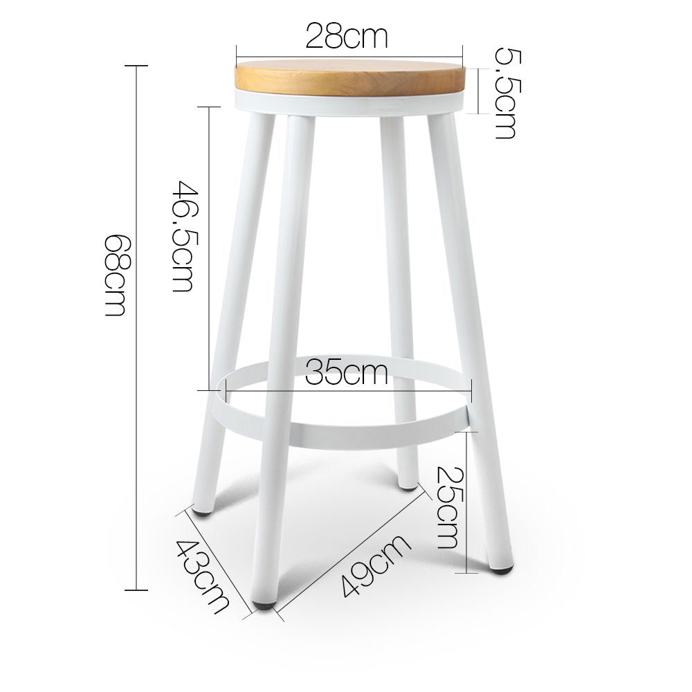 Artiss Set of 2 Wooden Stackable Bar Stools 