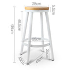 Artiss Set of 2 Wooden Stackable Bar Stools 