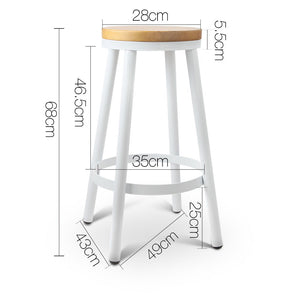 Artiss Set of 2 Wooden Stackable Bar Stools 