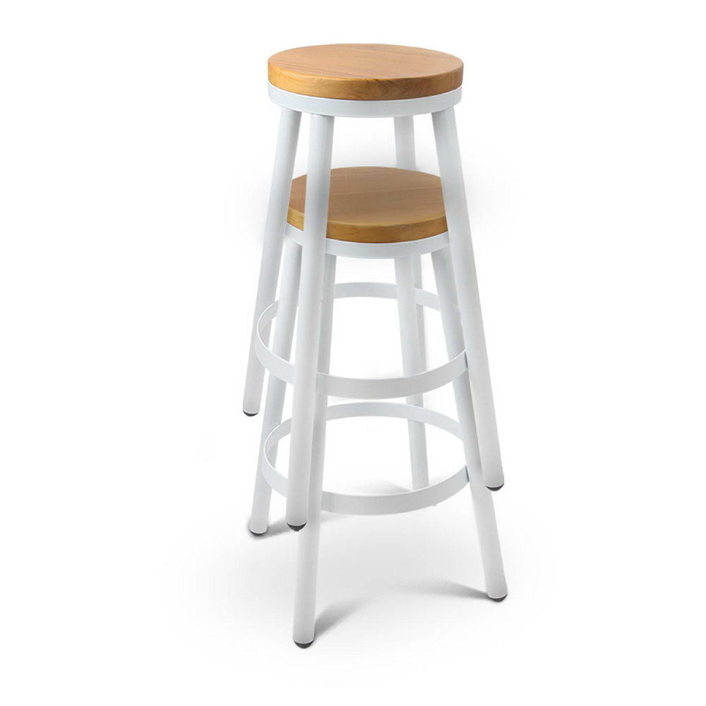 Artiss Set of 2 Wooden Stackable Bar Stools 