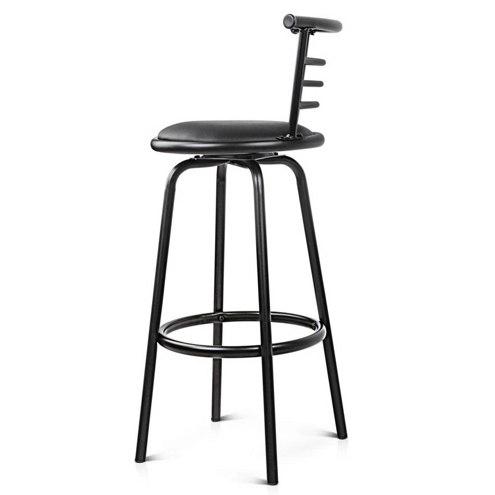 Artiss Set of 2 PU Leather Bar Stools - Black