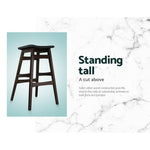 Artiss Set of 2 Wooden and Padded Bar Stools - Black