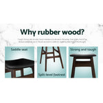 Artiss Set of 2 Wooden and Padded Bar Stools - Black