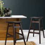 Artiss Set of 2 Wooden and Padded Bar Stools - Black