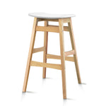 Artiss Set of 2 Wooden and Padded Bar Stools - White