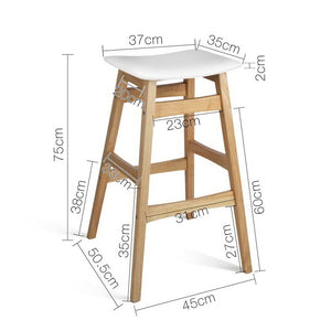 Artiss Set of 2 Wooden and Padded Bar Stools - White