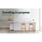 Artiss Set of 2 Wooden and Padded Bar Stools - White
