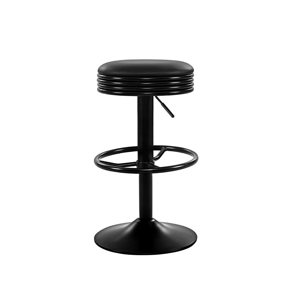 Artiss 2x Kitchen Bar Stools Gas Lift Bar Stool Chairs Swivel Barstools Black