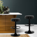 Artiss 2x Kitchen Bar Stools Gas Lift Bar Stool Chairs Swivel Barstools Black