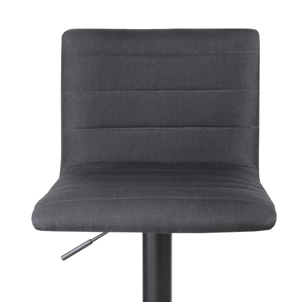 Artiss Set of 2 Fabric Bar Stools - Black