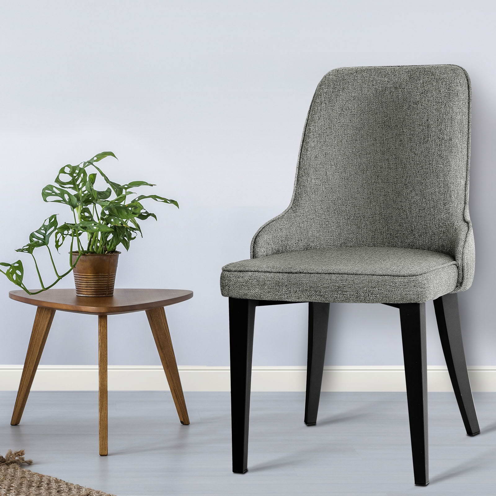 Artiss Set of 2 Fabric Dining Chairs - Grey