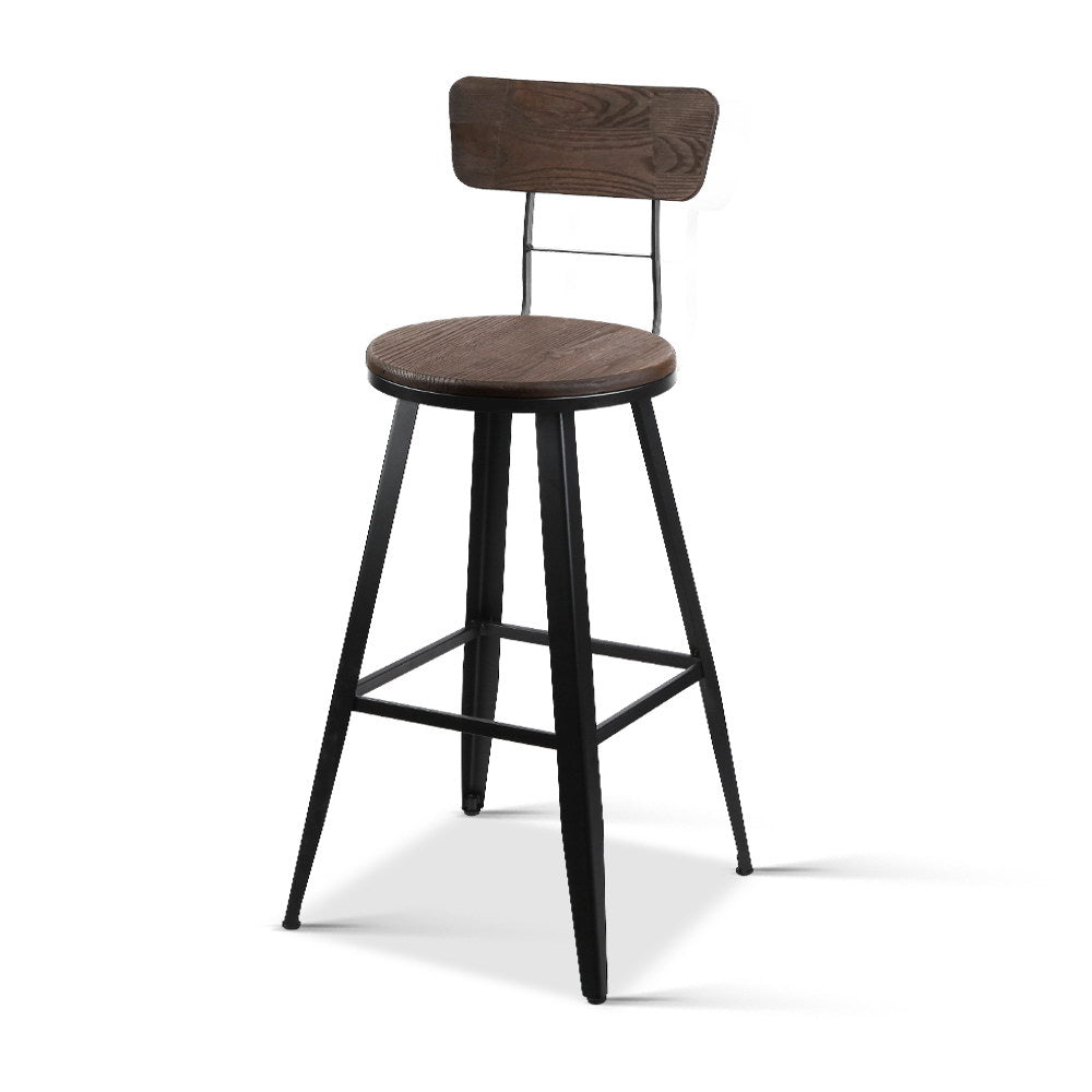 Artiss Industrial Swivel Bar Stool - Black