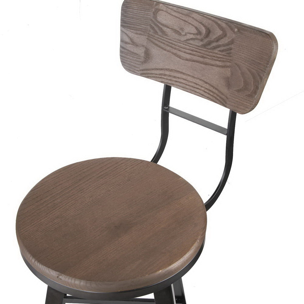 Artiss Industrial Swivel Bar Stool - Black